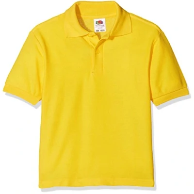Image of Fruit of the Loom Boys&#039; 65/35 Polo Kids Shirt, Yellow (Sunflower 601), 12 Years