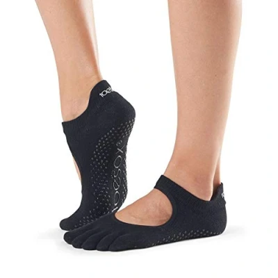 Image of Toesox FT Bellarina Yoga Grip Socks, Black, S