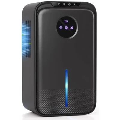 Image of Dehumidifiers for Home,Dehumidifier Bedroom with Drain Hose Quiet &amp; Portable Dehumidifier Bathroom Damp Moisture 27 Hour Timer, Auto Shut Off LED Changing Lights