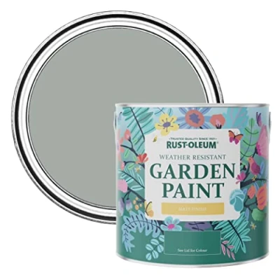 Image of Rust Oleum Grey Mould Resistant Garden Paint In Matt Finish Pitch 2.5L