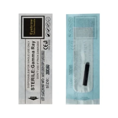Image of 50pcs Black Microblading Needles U Shape Blade Semi Permanent Makeup Eyebrow Tattoo for Manual Pen (16U 0.2mm)