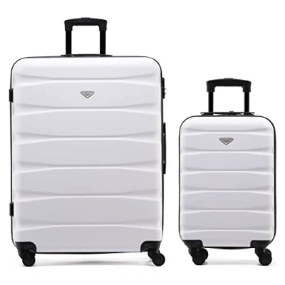 Image of Flight Knight Set of 2 Premium Suitcases Extra Stong Lightweight Luggage Hardcase with 4 Wheels &amp; Built in Lock (Set S+L)