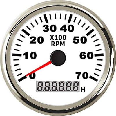 Image of ELING Waterproof Tachometer REV Counter RPM Gauge With Hour Meter 0 7000RPM 85mm 9 32V Backlight