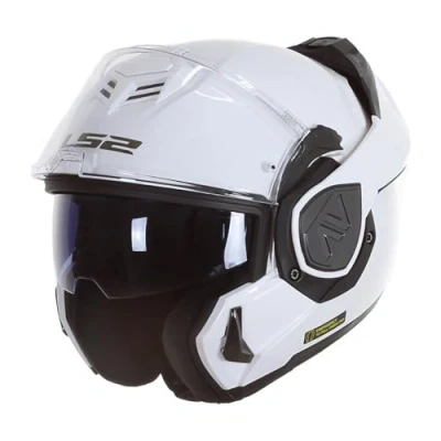 Image of LS2, Advant Modular Flip Front Motorcycle Helmet. ECE 22.06 Certified. Complete With Pinlock and Luxury Camo Backpack Style Carry Bag. Solid White. XXL