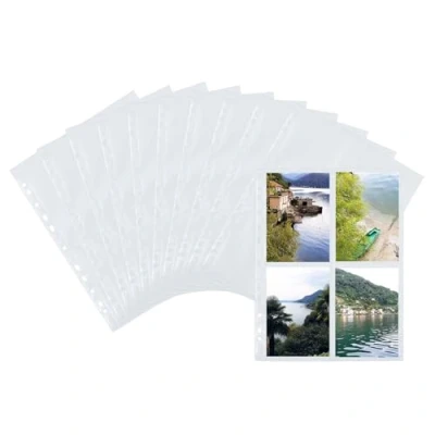 Image of HERMA Photo Pockets for Ring Binder Albums, Acid Free, 10 x 15 cm / 4 6 inch Portrait Format, 2000 Pockets, White