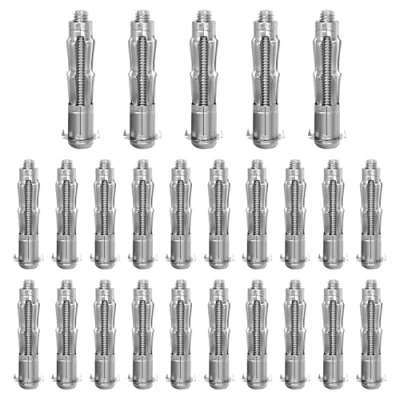 Image of 25pcs Plasterboard Fixings, M4x38mm Hollow Wall Anchor Heavy Duty Metal Cavity Fixings Anchors Plugs for Plasterboard, Drywall, Brick, Wood Doors, Thin Metal, Concrete, Masonry