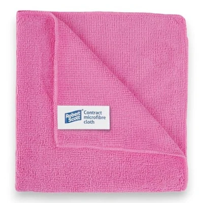 Image of Robert Scott CICS132 Microfibre Cloth, Contract, 40 cm x cm, Red (Pack of 10)