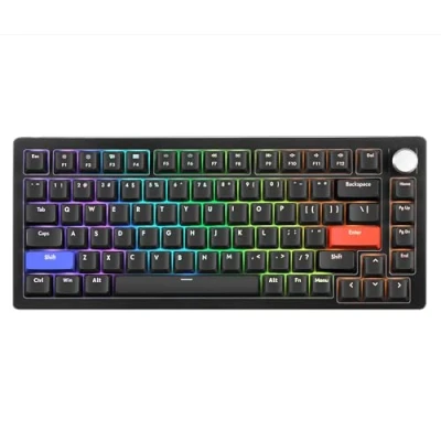 Image of DrunkDeer A75 Rapid Trigger Mechanical Keyboard TKL Hyper Fast Magnetic Switch RGB Wired USB 75% Compact 82 Keys with Knob, Black
