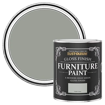 Image of Rust Oleum Green Furniture Paint in Gloss Finish Chalk 750ml