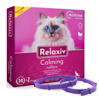 Image of Cat Calming Collar &amp; Pet Anti Anxiety Products Feline Calm Pheromones Collars Cats Stress Relief Comfort Helps with Pee, New Zone, Aggression, Fighting Dogs Other Behavior