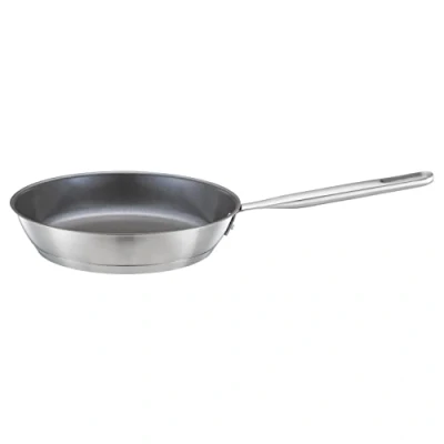 Image of Fiskars Frying Pan, Diameter 24 cm, Coated Suitable for All Hobs, Recycled Stainless Steel, Silver, 1064743