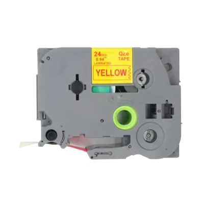 Image of BROVACS 1 Pack Red on Yellow Laminated Label Tape Compatible for Brother P Touch Printer TZ 652 TZe 24mm 1&quot; OPA4652