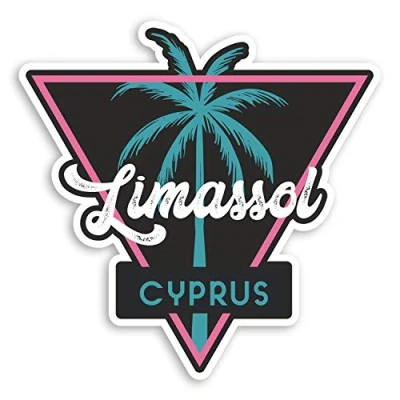 Image of 2 x 10cm Limassol Cyprus Vinyl Stickers Party Travel Luggage Sticker #30776 (10cm Wide)