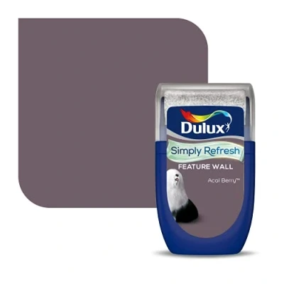 Image of Dulux Simply Refresh Feature Wall Matt Emulsion Paint Acai Berry 30ML, Tester, 5569257