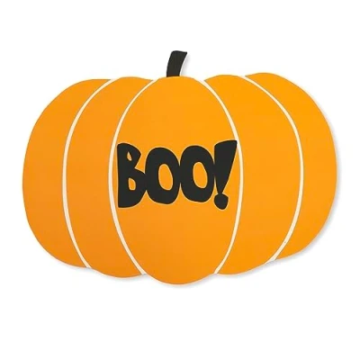 Image of PUKKA party Pumpkin Grazing Board Fold Out Decorative Card Platter for Snacks, Hors D’oeuvres, and Charcuterie Haunted Houses, Gothic Parties, Trick or Treaters Measures 37.5 x 25.8cm