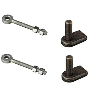 Image of Wyre Direct 2X Heavy Duty Gate Hinge Brackets, Driveway Hinges Bracket Suitable for Garden Gates, Sheds &amp; Garage Doors 12mm Pin M12 X 100mm Eyes Weld On Brackets Set