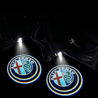 Image of FIXCOR Car Welcome Door Light for Alfa Romeo Giulia Giulietta 159 156 MITO Stelvio 147, Projector HD No Fade Ghost Shadow Lights Puddle Accessories
