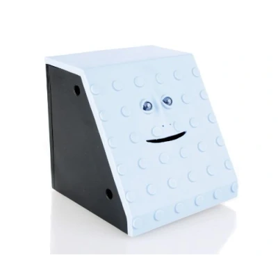 Image of Face Bank Blue Dots Design Munching Money Box