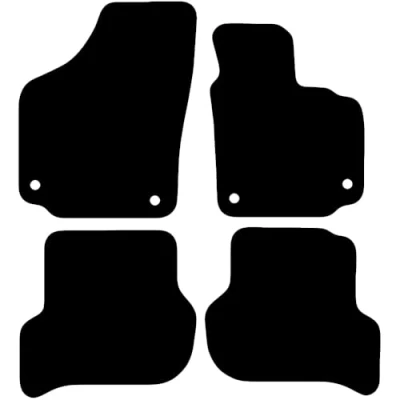 Image of Carsio Carpet Car Mats For Seat Toledo 2005 2008 Tailored Fit Floor Mat Set Complete Accessory Black Custom Fitted All Weather, Anti Slip Backing &amp; Trim