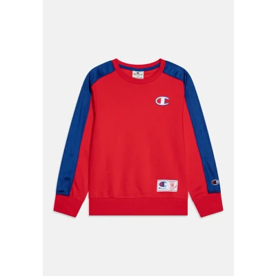 Image of Champion Retro Sport Crewneck LOGO Unisex Sweatshirt for kids, Size: 13 14y, Red/blue