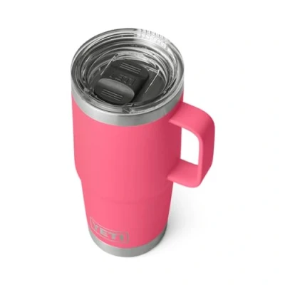 Image of YETI Rambler Travel Mug, Stainless Steel Vacuum Insulated Mug with Stronghold Lid, Tropical Pink, 20 oz (591 ml)