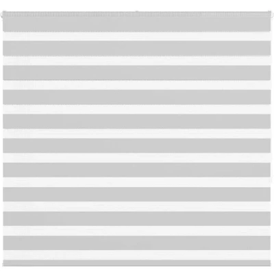 Image of vidaXL Zebra Blind Light Grey 155x150 cm Fabric Width 150.9 Polyester