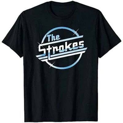 Image of Short Sleeve The Strokes Logo Rock Mens T Shirt Top Size XXL Black