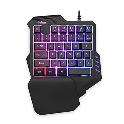 Image of RedThunder One Handed Gaming Keyboard RGB Backlit 35 Keys Portable Mini Keypad Ergonomic Game Controller for PUBG LOL WOW DOTA2 Computer Desktop PC Mac Gamer