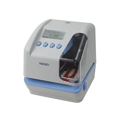 Image of Seiko TP50 Rectangular Time &amp; Date Stamp, 15.6 cm x 18.1 17.9 cm, 2 Lines, Quality Product
