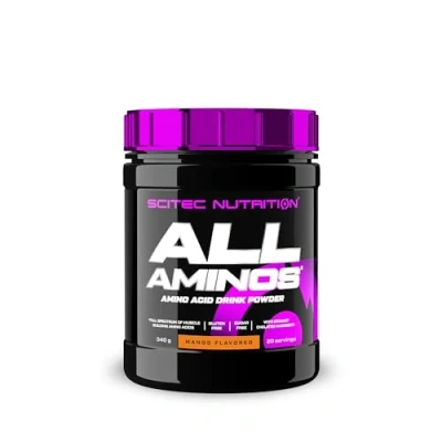 Image of Scitec Nutrition All Aminos Essential Amino Acids with Magnesium Gluten Free, Sugar Free Ideal for Workouts and Recovery, 340 g, Mango