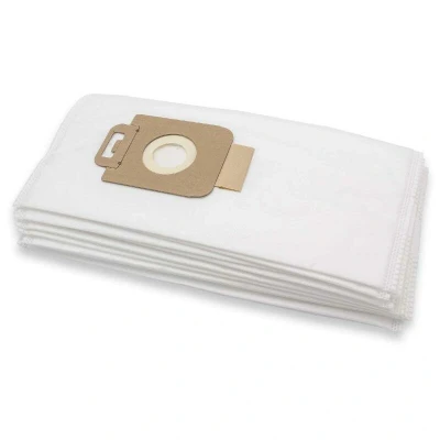 Image of 10x Vacuum Cleaner Bag compatible with Hugin hn 4500, 4320, 4400, 4300, 4310 Cleaner, Microfleece, 30.5 cm x 16 cm, White Vhbw