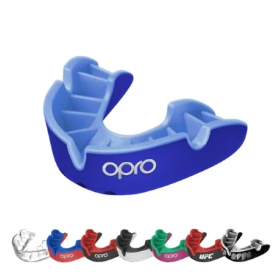 Image of OPRO Silver Level Mouthguard Essential Fit Gum Shield Adult and Kids Mouth Guard Boxing MMA, Easy Self Rugby Hockey Superior Protection with Dental Warranty