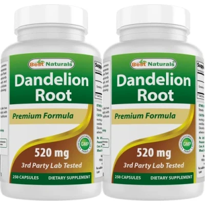 Image of Best Naturals Dandelion Root 520 mg 250 Capsules (250 Count (Pack of 2))
