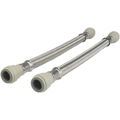 Image of Braided Hose 500mm 15mm x (Pack Of 2) John Guest Speedfit