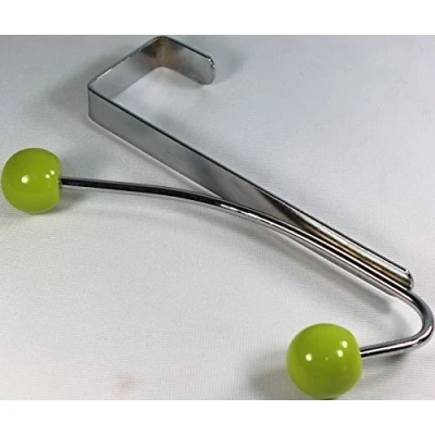 Image of Over Door Hook Chrome Plated Steel With Lime Green Colour