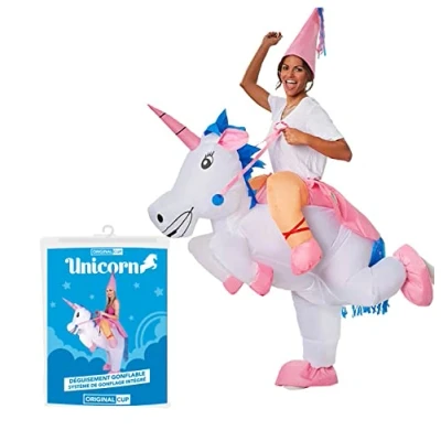 Image of Inflatable Unicorn Costume Funny Premium Quality Adult Size Polyester Comfortable Resistant Inflation System Included Created by OriginalCup®
