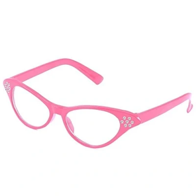 Image of 1950&#039;s Rock &#039;n&#039; Roll Grease Style Fancy Dress Party Glasses Pink (1)