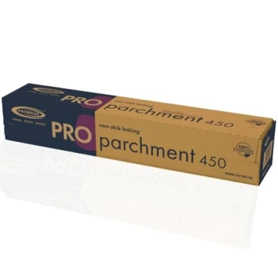 Image of PROWRAP Baking Parchment Paper Ideal for Home &amp; Professional Catering Kitchen Grease Free Non Stick Extra Wide 450mm x 50m Single Roll