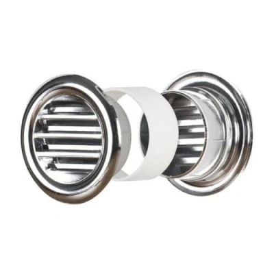 Image of Chrome Circle Air Vent Grille 40mm, 55mm / 37mm Silver Door Ventilation Cover.
