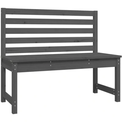Image of vidaXL Garden Bench Grey 109 cm Solid Wood Pine