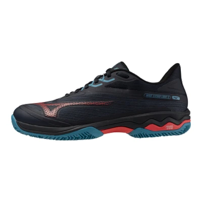 Image of Mizuno WAVE Exceed Light 2 Padel shoes, Men&#039;s, Size: 9.5, Anthracite/mottled red/blue Textile/synthetics