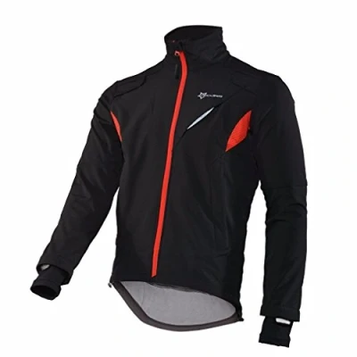 Image of ROCKBROS Men&#039;s Winter Fleece Cycling Jacket/Trousers Fast Dry Warm Reflective Windproof Jacket/Pants, Water Resistant Outdoor Sport Thermal Softshell Coat, Tights Bicycle Cycle Pants