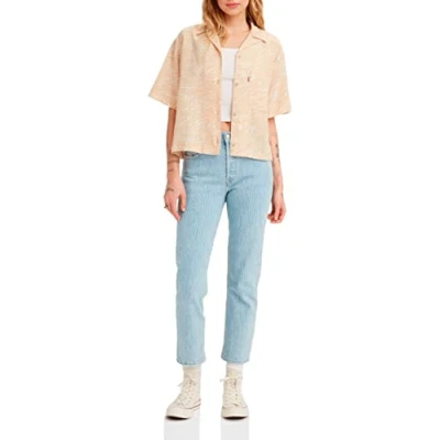 Image of Levi&#039;s 501 Crop Women&#039;s Jeans, Blue Pattern, 30W / 26L