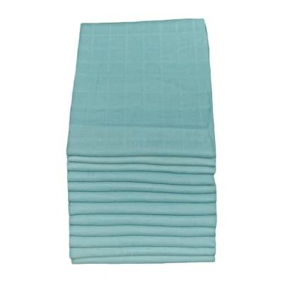 Image of MuslinZ 12PK 100% Pure Cotton Baby Muslin Squares Burp Cloths 70x70cms (Aqua)