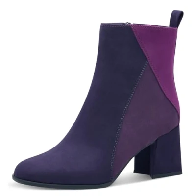 Image of MARCO TOZZI Women&#039;s Bootie Zip + Briefs 2 25385 43 Fashion Boot, Purple Comb, 5 UK