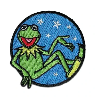 Image of Comercial Mercera DISNEY © The Muppets Kermit Frog Iron on Patch Applique Size 6.3 x 5.9 cm