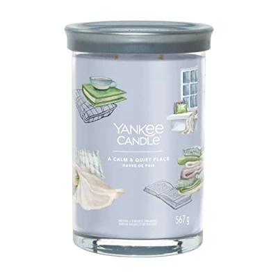 Image of Yankee Candle Signature Scented A Calm &amp; Quiet Place Large Tumbler with Double Wicks Soy Wax Blend Long Burning Perfect Gifts for Women