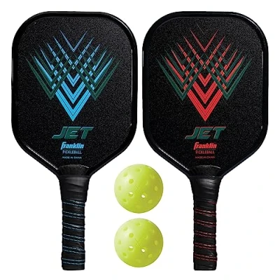 Image of Franklin Jet 2 Player Pickleball Set, USAPA Approved, Aluminium Paddles, X 40 Balls, Comfort Grip