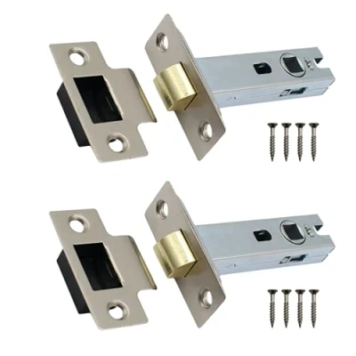 Image of Tubular Latches Mortice Door Latch Satin Nickel 2.5 Inch / 66mm Pack of 2