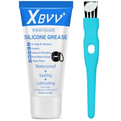 Image of XBVV Plumber Silicone Grease Lubricant for Plumbing Faucet Valve O Rings Rubber Washer 1 Pack oz Tube with Brush